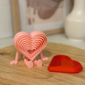 Heart-Shaped Fidget Toy Set - Pink and Red